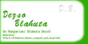 dezso blahuta business card